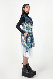 Broken Wave V-Neck Short Dress with Skirt