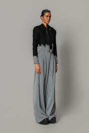 Black Map with Strips Double Zip Bomber