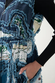 Broken Wave V-Neck Short Dress with Skirt