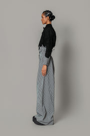Black Map with Strips Double Zip Bomber
