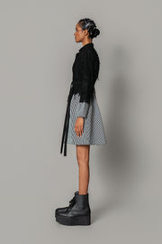 Black Map with Strips Coat Dress