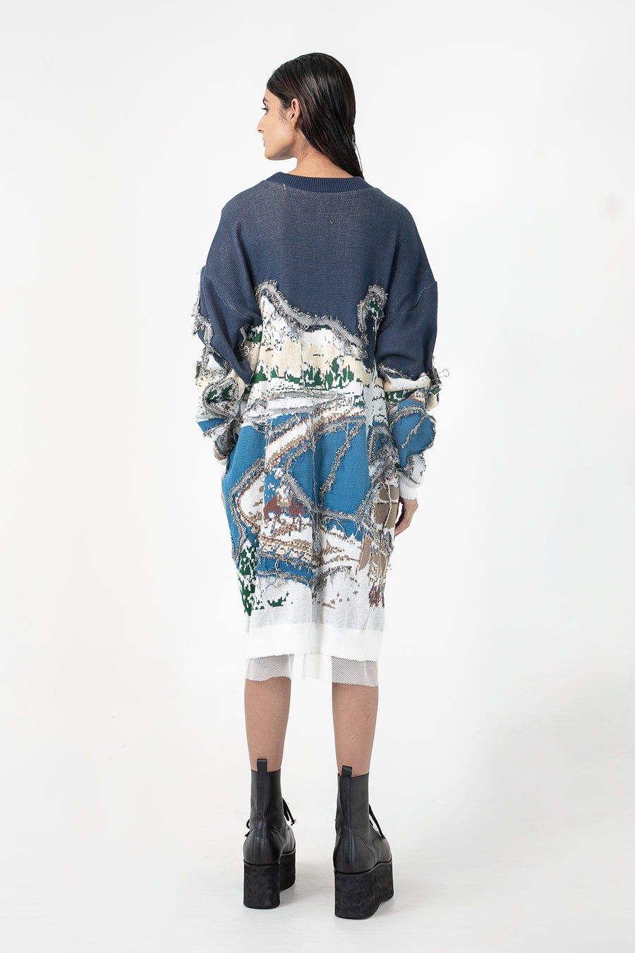 Broken Wave Deconstructed Sweater Dress