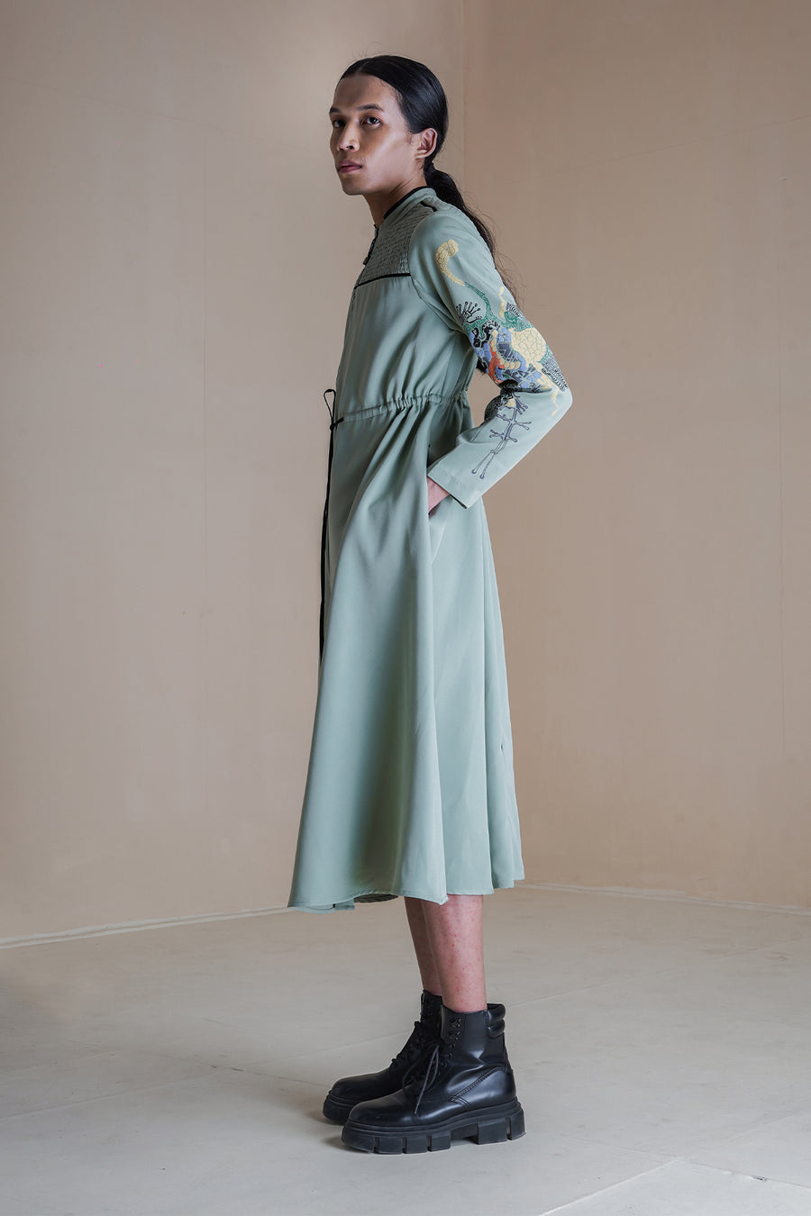 Germ Moss Smocked Dress