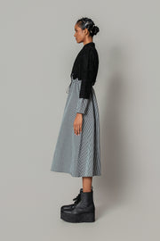 Black Map with Strips Long Dress