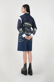 Indigo Wavecraft Deconstructed Short Dress