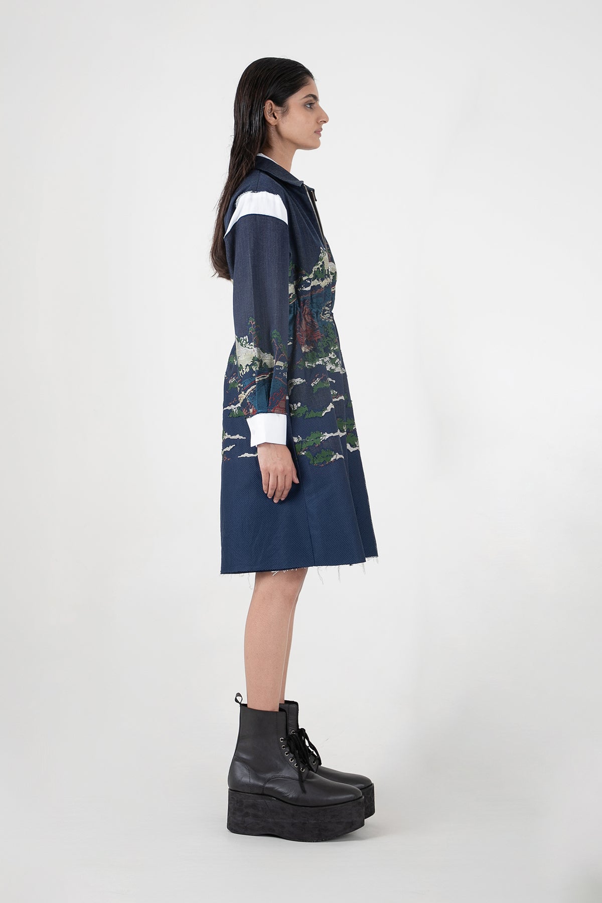 Indigo Wavecraft Deconstructed Short Dress