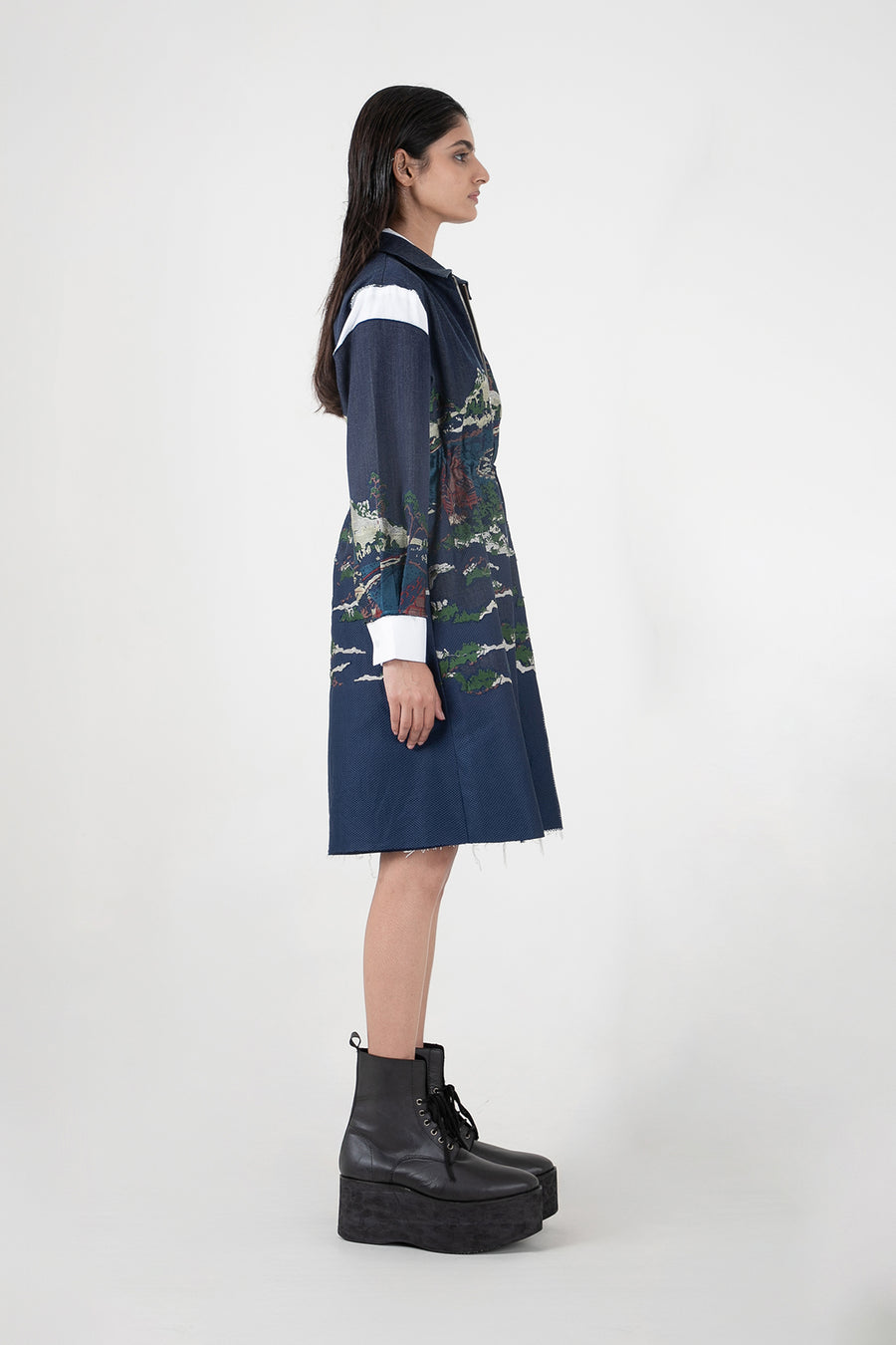 Indigo Wavecraft Deconstructed Short Dress