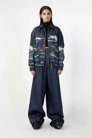 Indigo Wavecraft Applique  Bomber