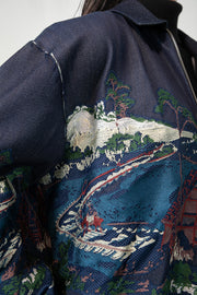 Indigo Wavecraft Applique  Bomber