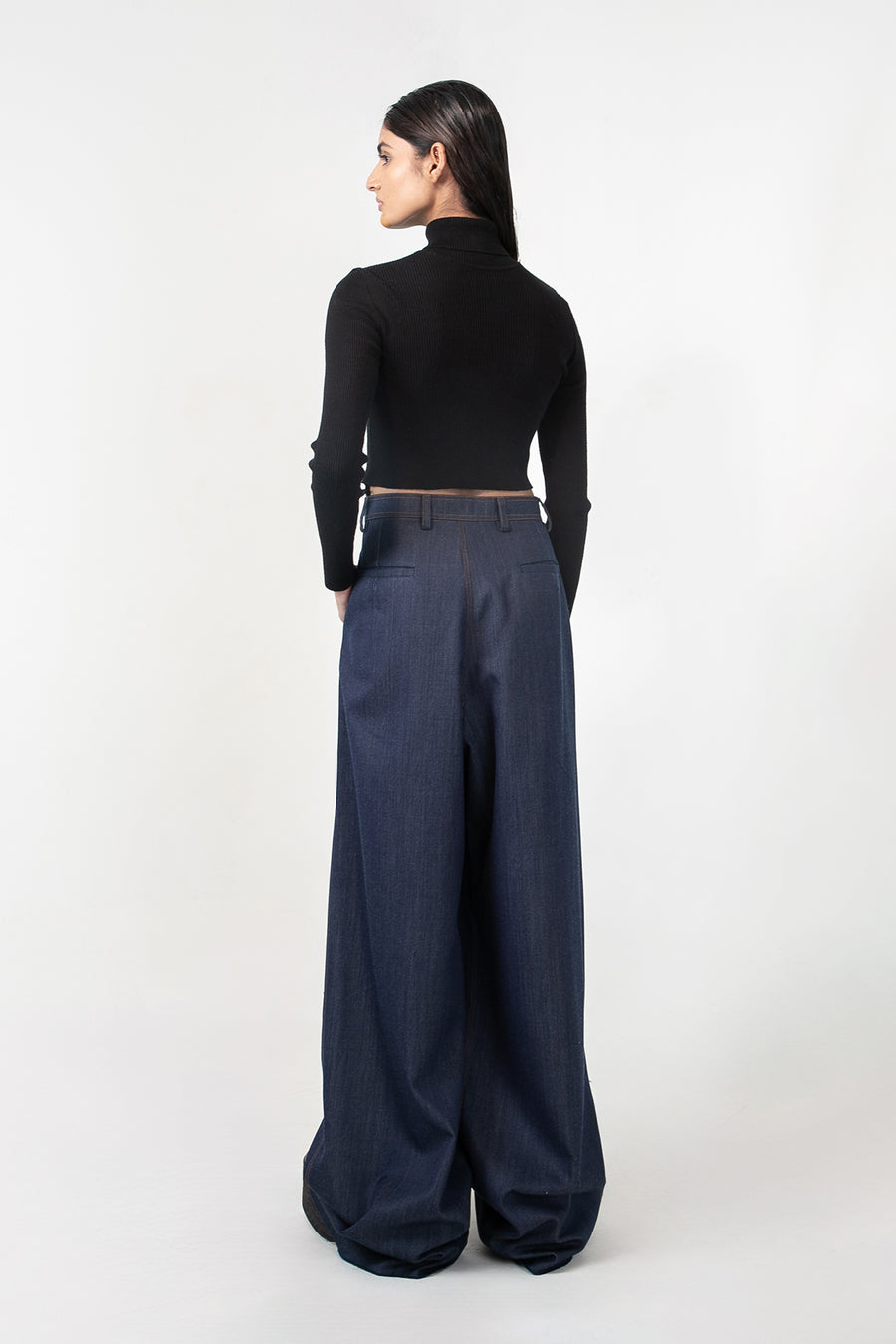 Indigo Wavecrafts Pleated Straight Fit  Denims