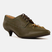 Olive Green Insect Kitten Heel Mules