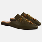 Olive Green Insect Flats