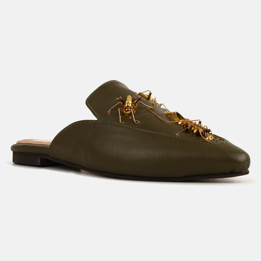 Olive Green Insect Flats
