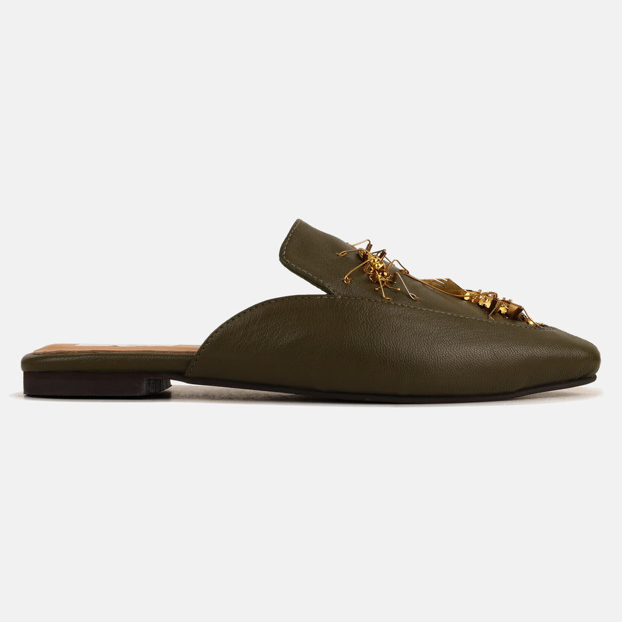 Olive Green Insect Flats