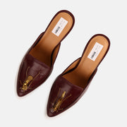 Maroon insect mule heels