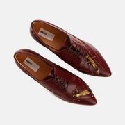 Maroon Insect Kitten Heel Mules