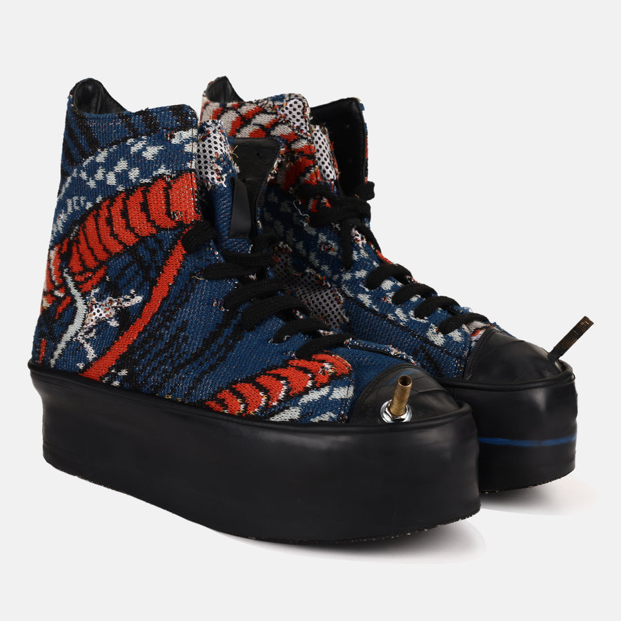 HIGH TOP PLATFORM JACQUARD KNIT SNEAKERS
