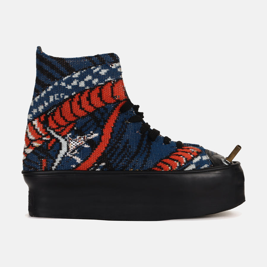 HIGH TOP PLATFORM JACQUARD KNIT SNEAKERS