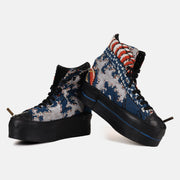 HIGH TOP PLATFORM JACQUARD KNIT SNEAKERS