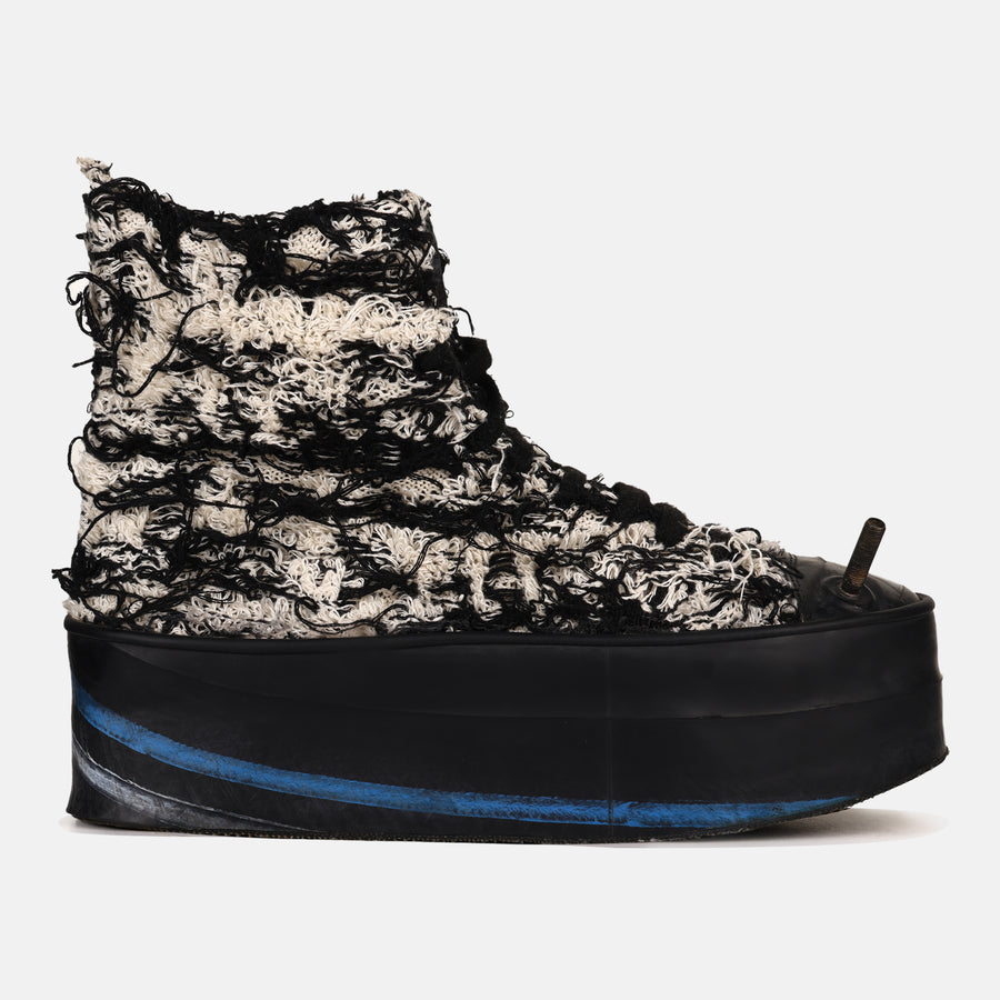 HIGH TOP PLATFORM KNIT SNEAKERS