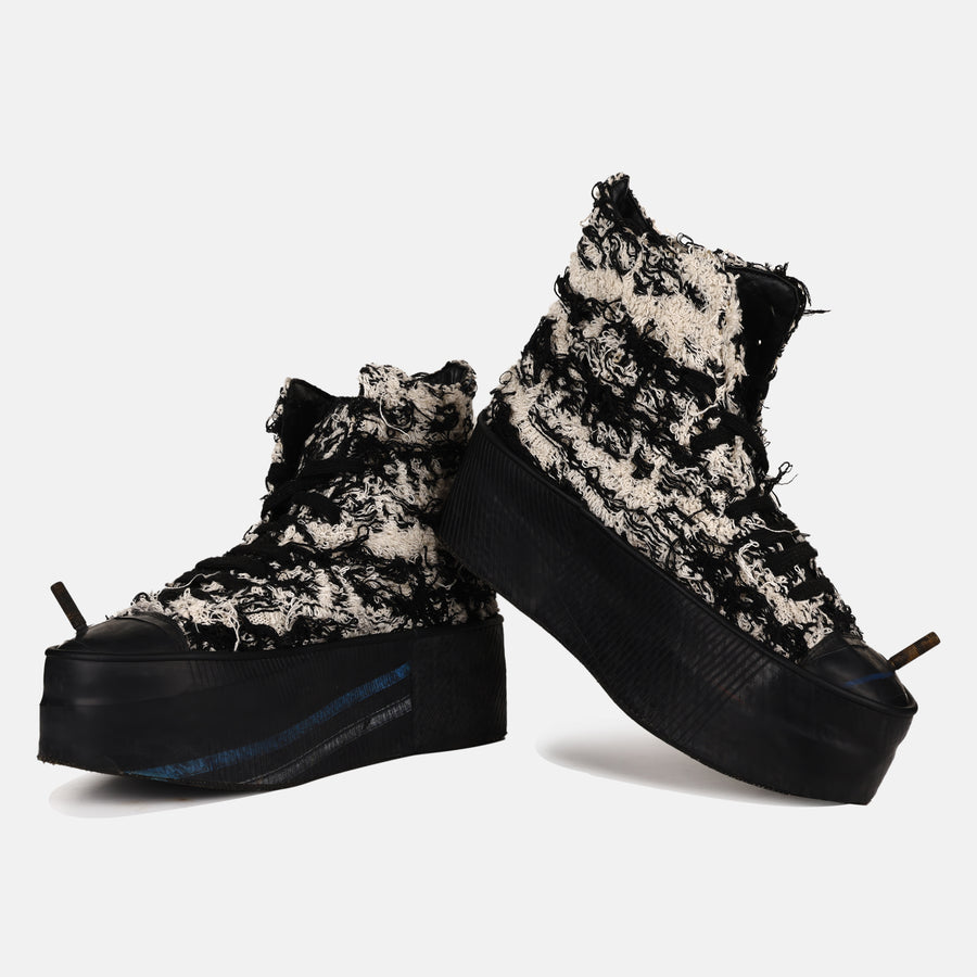 HIGH TOP PLATFORM KNIT SNEAKERS