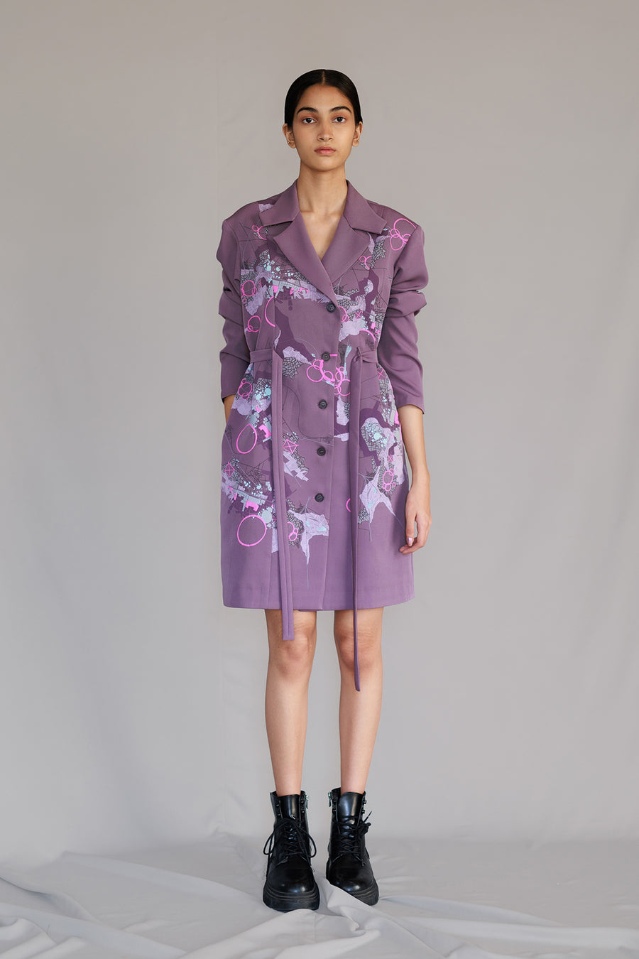 Mauve Map Coat Dress