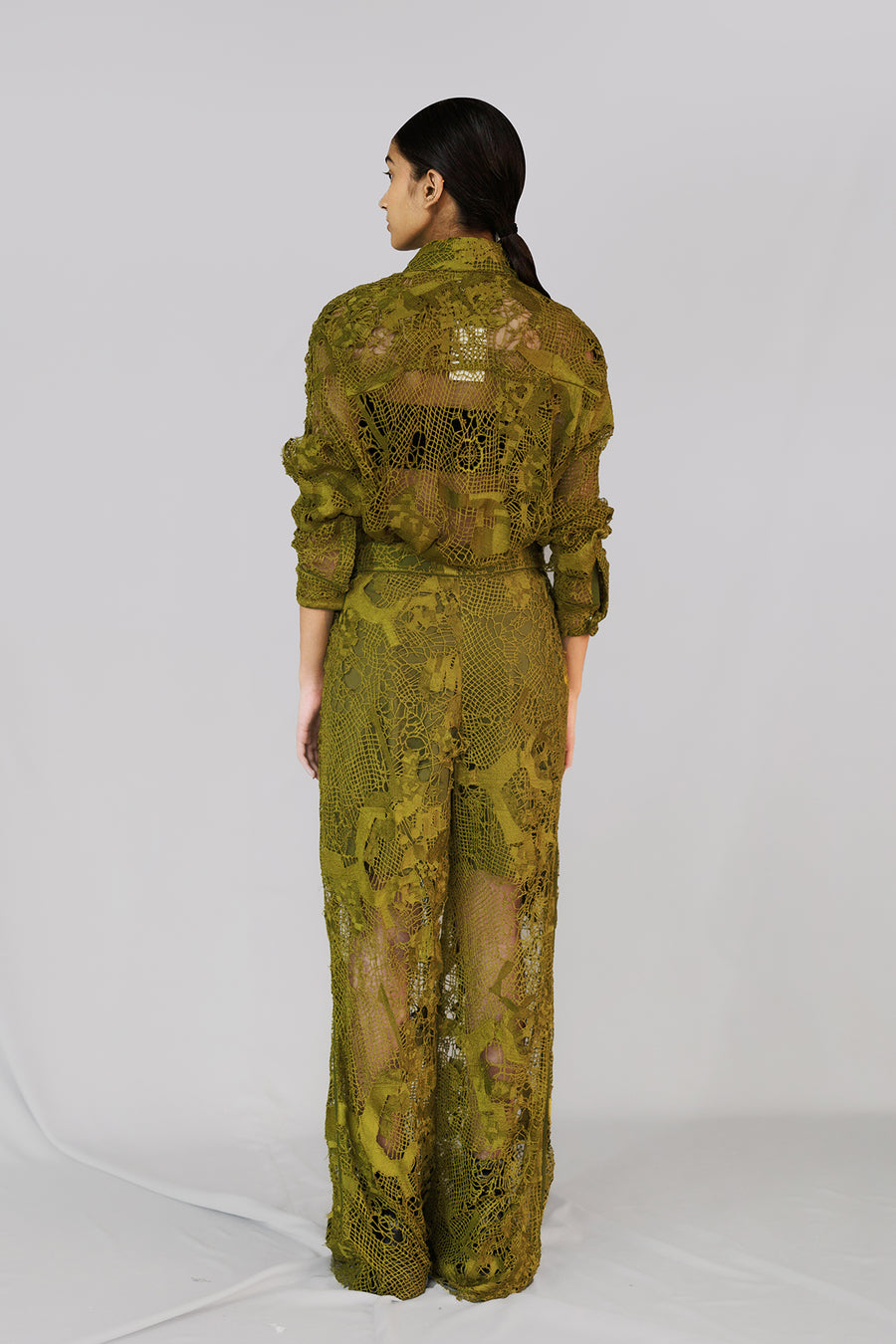 Yellow Map Embroidery Shirt Pant