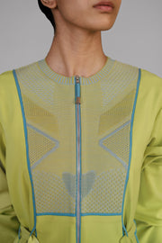 Lime Knitted Panel Dress