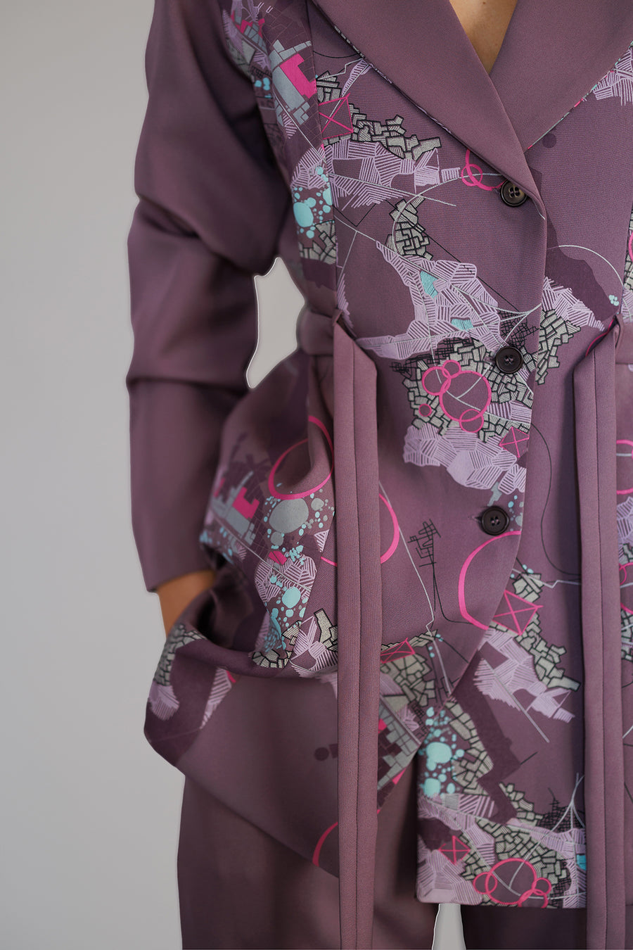 Mauve Map Coat Set