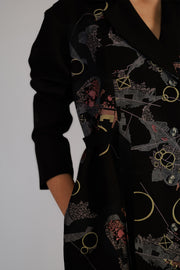 Black Map Coat Dress