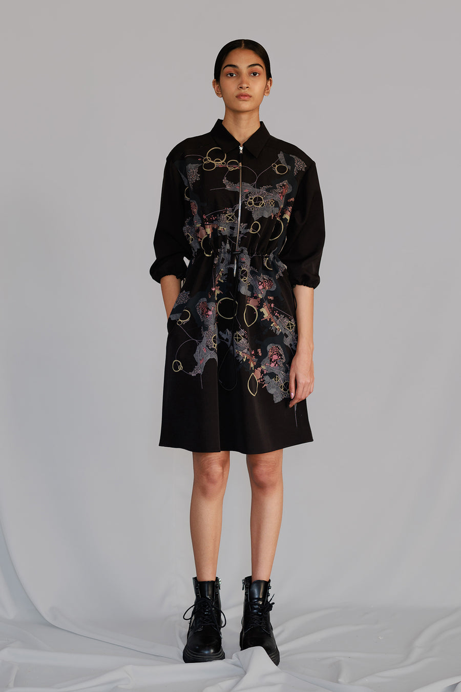 Black Map Dress