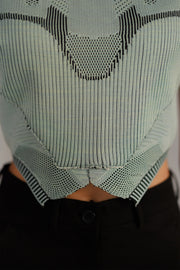 Grey Knitted Panel Top Set