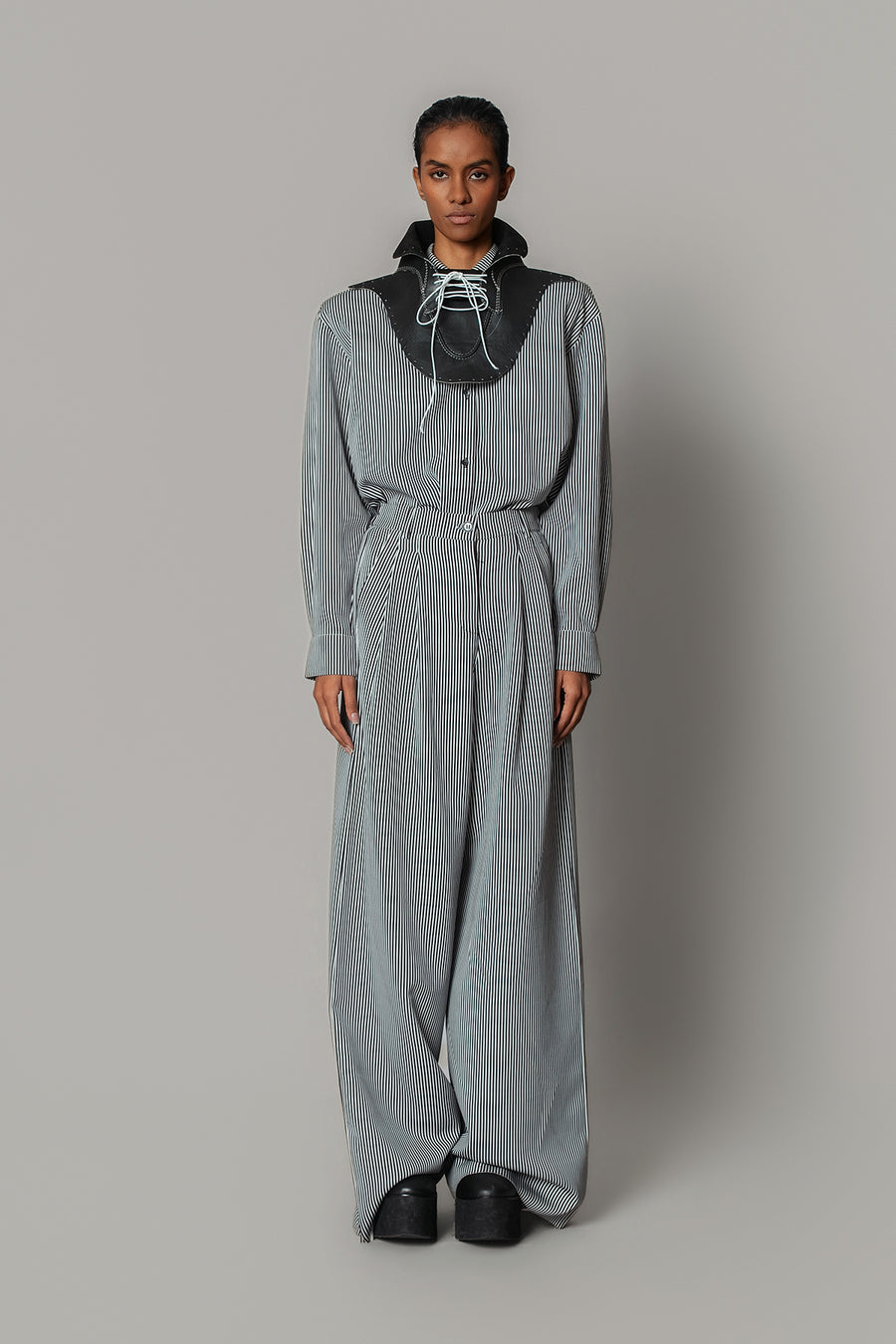 Black Leather Shoe Shaped Detatchable Collar