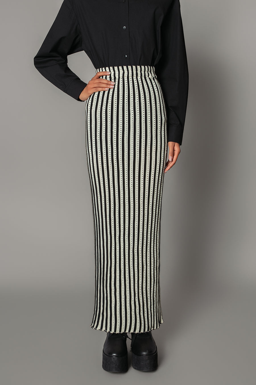 Knitted Strip Skirt