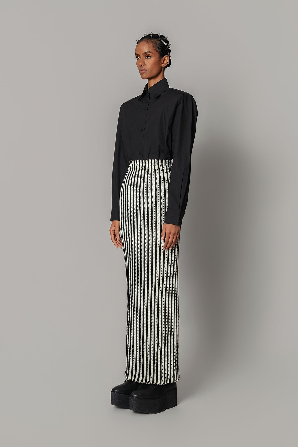 Knitted Strip Skirt