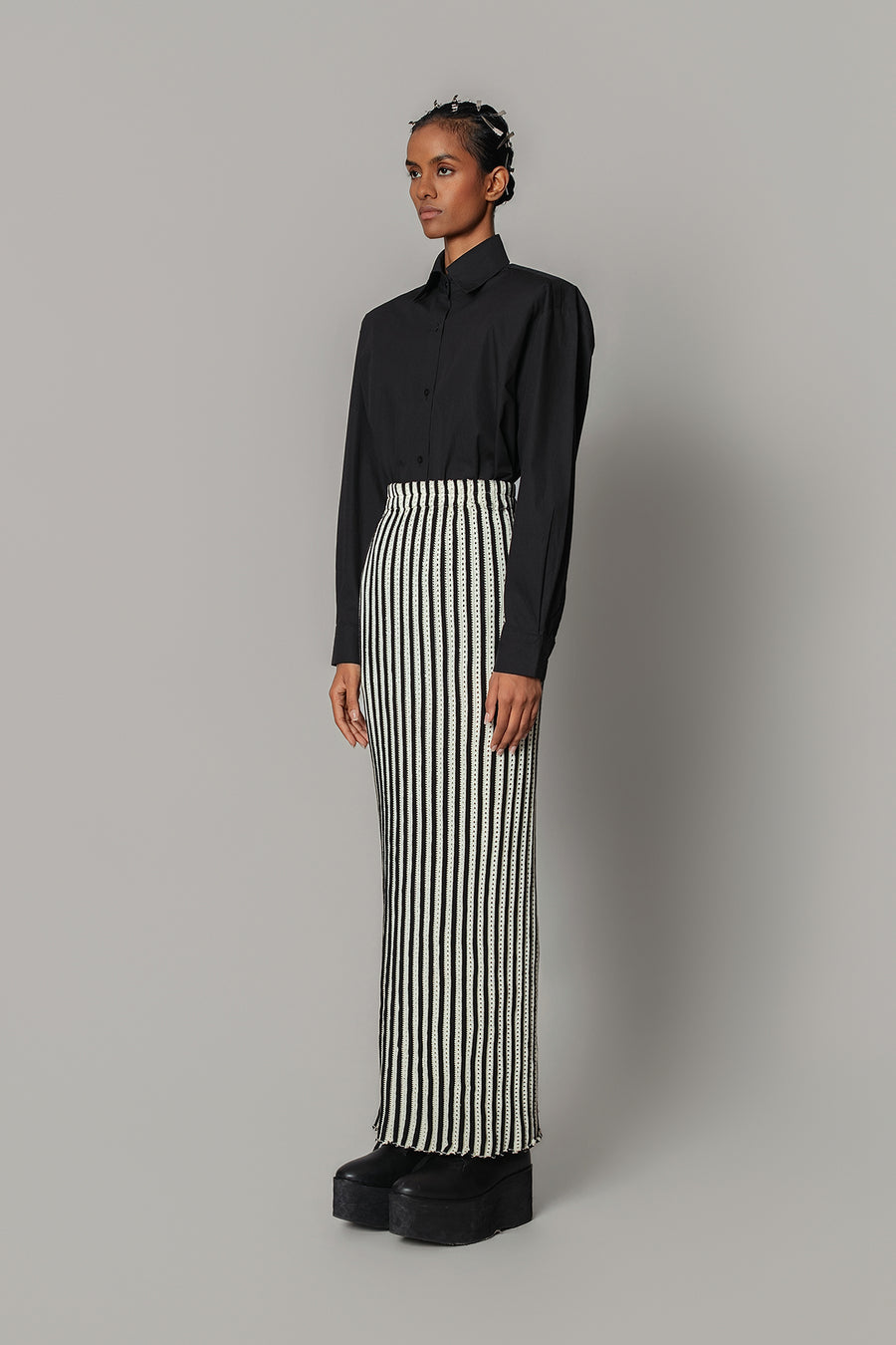 Knitted Strip Skirt