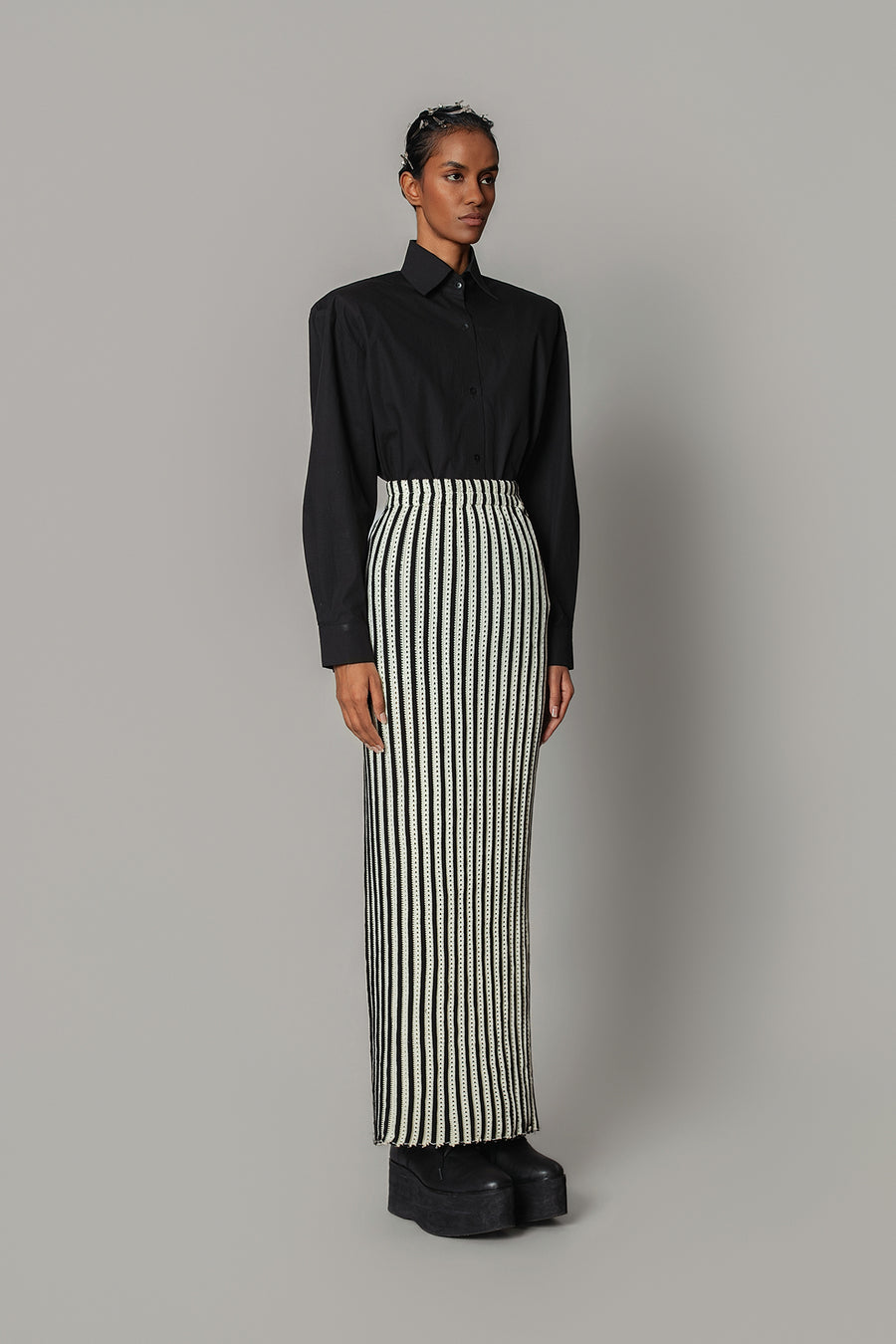 Knitted Strip Skirt