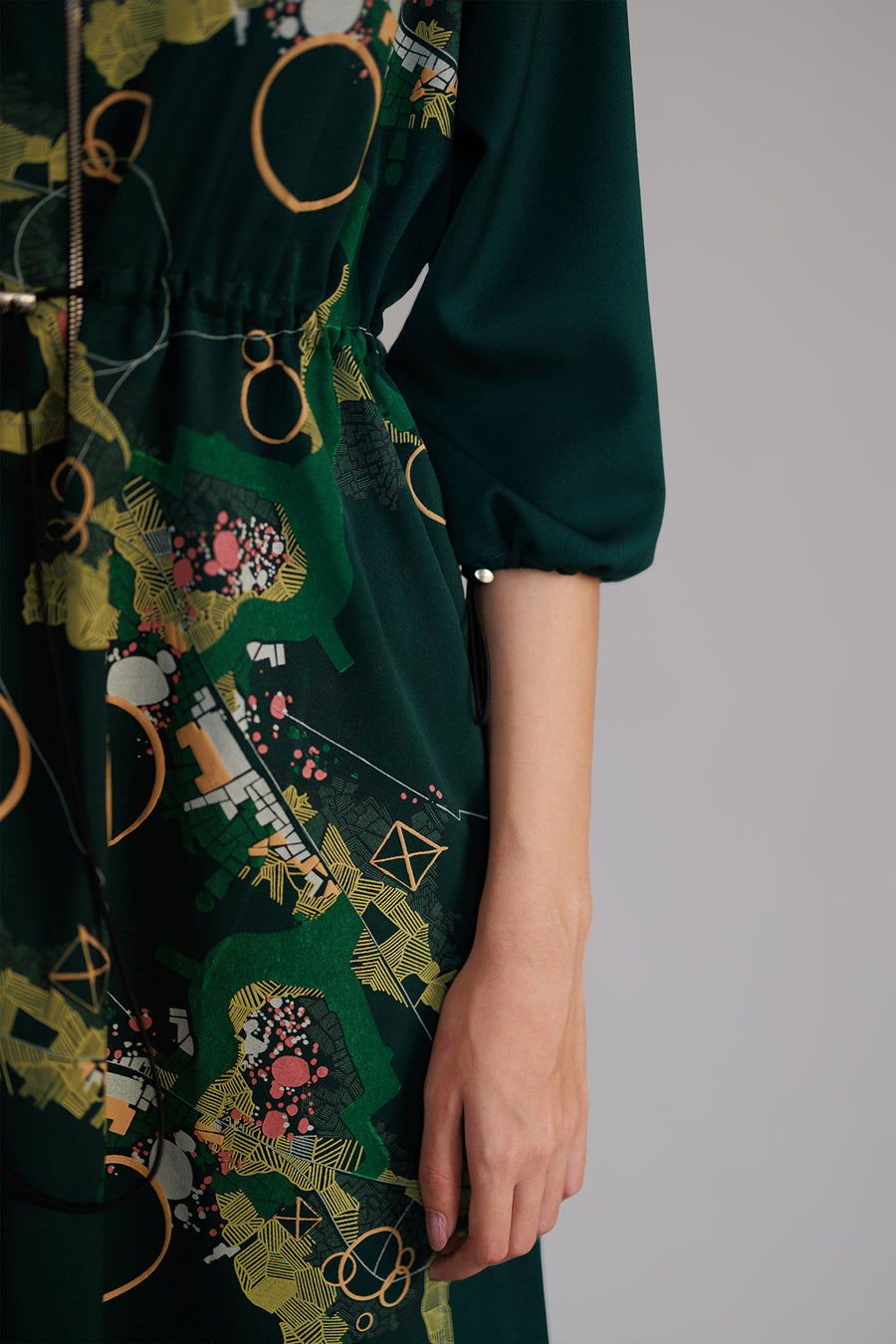 Green Map Short Dress