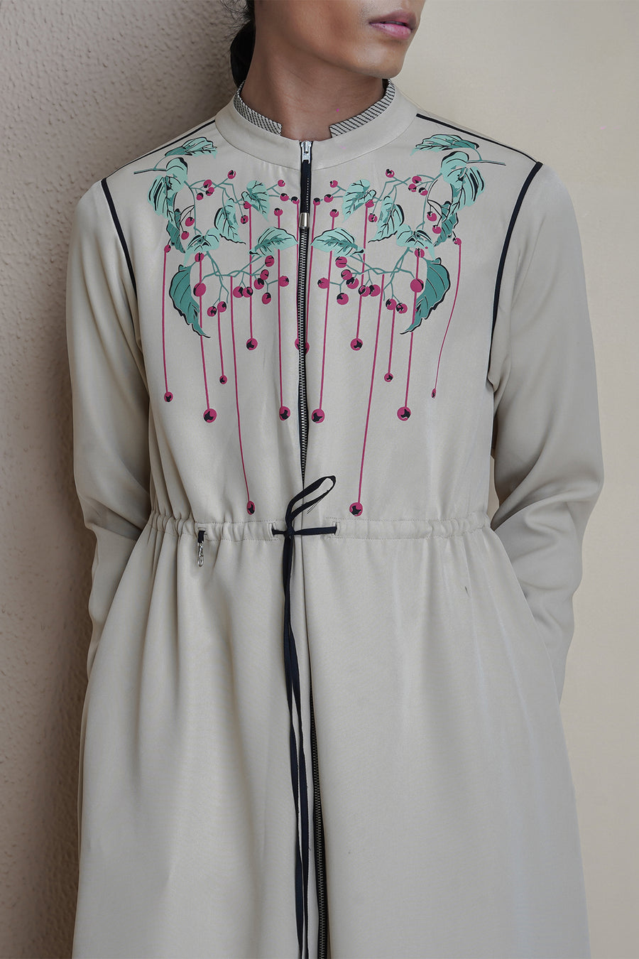 Flora Noir Beige Dress