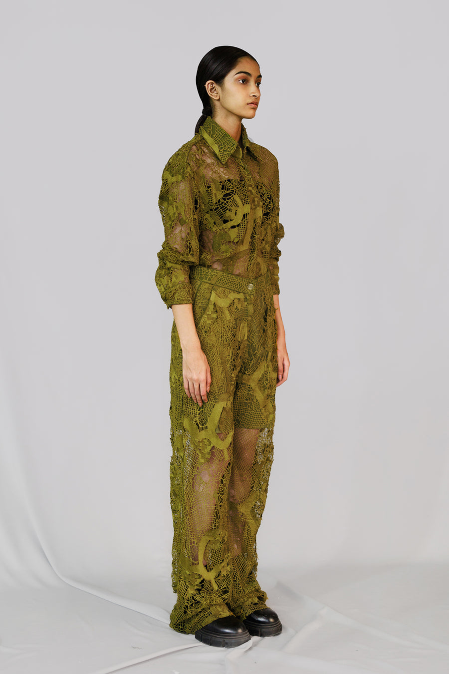 Yellow Map Embroidery Shirt Pant