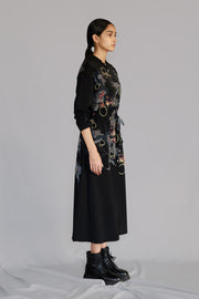 Black Map Long Dress