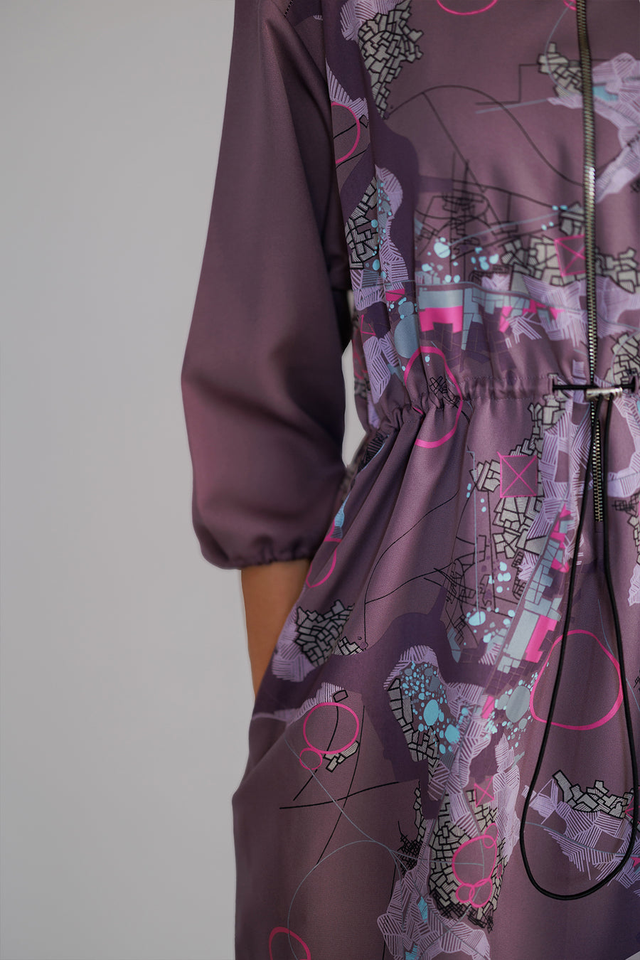 Mauve Map Short Dress