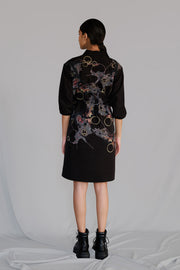 Black Map Short Dress