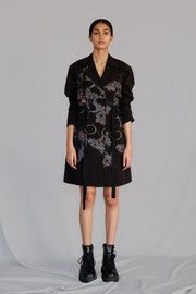 Black Map Coat Dress
