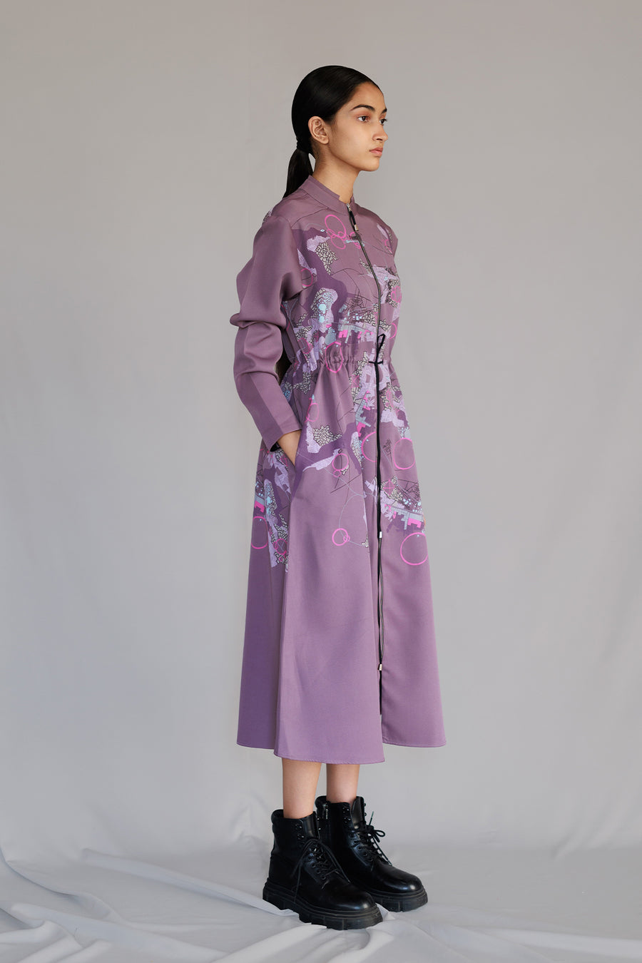 Mauve Map Long Dress