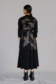 Black Map Long Dress