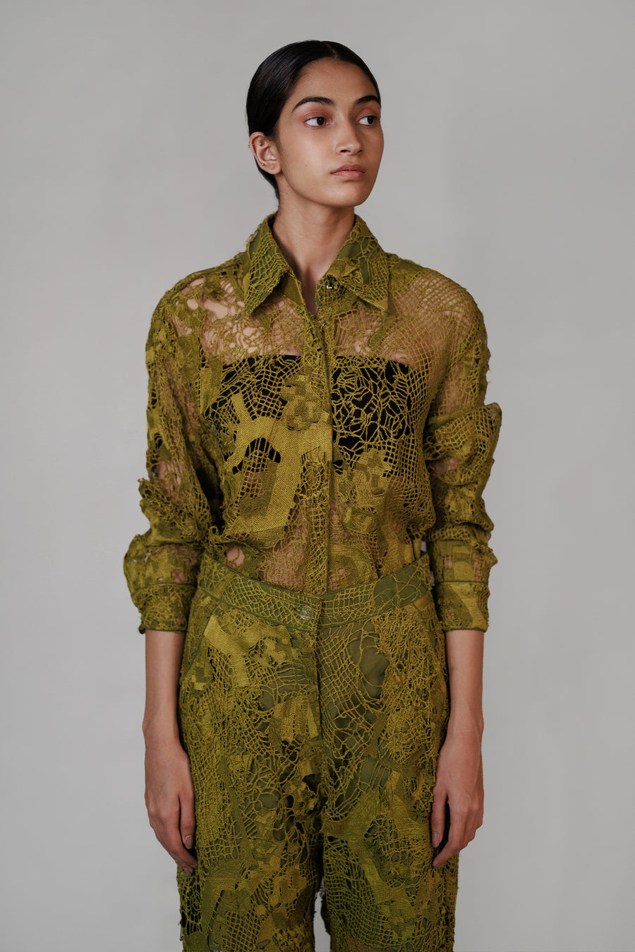 Yellow Map Embroidery Shirt Pant