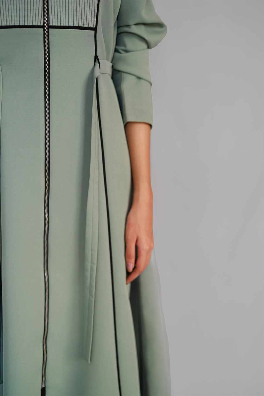 Grey Knitted Panel Dress