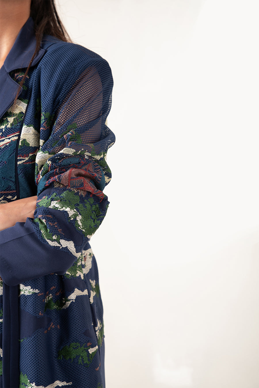 Blue Crest Applique Blazer  Dress