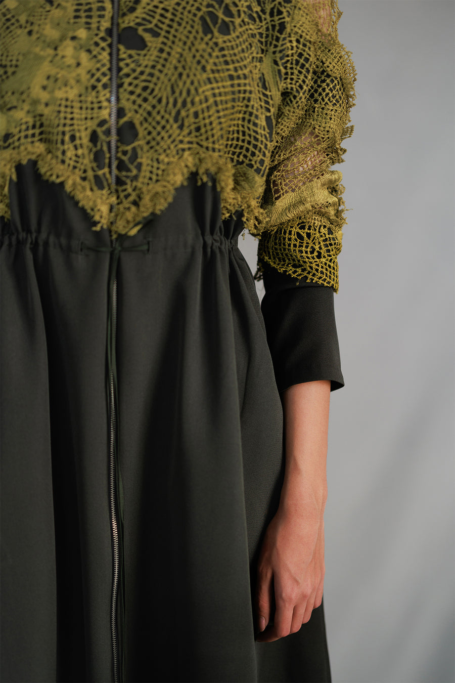 Yellow Map Embroidery Long Dress
